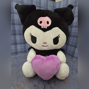 NEW! Sanrio Kuromi with Purple Heart 10" Plush